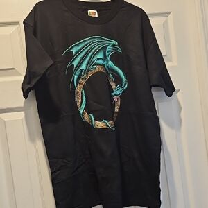 Vintage Hewlin UK Copyright Dragon Printed Graphics T Shirt